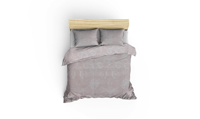 L'essentiel linge de maison Kraliçe - Mink Juego de funda de edredón doble, Visón y Blanco
